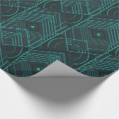 Papier Cadeau Art Deco Geometric Uplift - Dark Teal Glow (Coin)