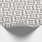 Papier Cadeau Art Déco Géométrique Gris Argent (Coin)