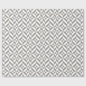 Papier Cadeau Art Déco Géométrique Gris Argent (Plat)
