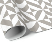 Papier Cadeau Art Déco Géométrique Gris Argent (Coin rond)