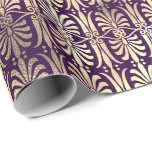 Papier Cadeau Art Déco Gold Champaigne violet violet Améthyste<br><div class="desc">florenceK classique chic wrap florenceK design</div>