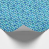Papier Cadeau Art Déco industriel chic - bleu doux (Coin)