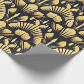 Papier Cadeau Art Déco Inspiré Design Or Floral Noël (Coin)