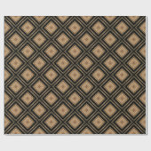 Papier Cadeau Art Deco Inspo Gold Brown Black Geometric Pattern (Plat)