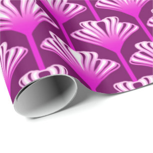 Papier Cadeau Art déco Lily, Améthyste violet et orchidée
