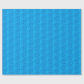 Papier Cadeau Art Déco Lily motif - bleu cerulean (Plat)