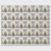 Papier Cadeau Art Déco Luxueux Noël Ornements dorés Vaches (Plat)