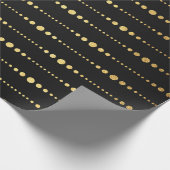 Papier Cadeau Art déco moderne Golden Black Drops Vip (Coin)
