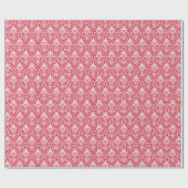 Papier Cadeau Art Déco Motif 01 - Blanc sur Paradise Rose (Plat)