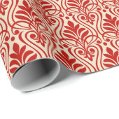 Papier Cadeau Art Déco Motif 01 - Milano Red sur off-White (Coin rond)