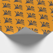 Papier Cadeau Art Déco Motif 02 - Déco Noir sur Vivid Gamboge (Coin)
