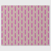 Papier Cadeau Art Déco Motif 03 - Bold Magenta sur Off-White (Plat)