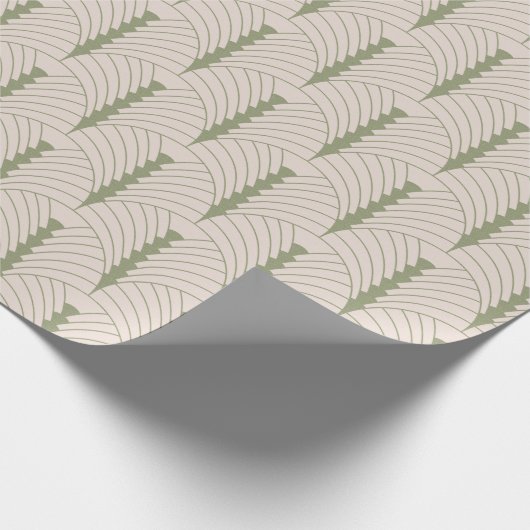 Papier Cadeau Art Déco Motif 03 - Camouflage vert sur blanc (Coin)