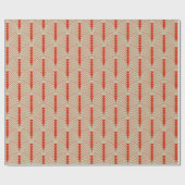 Papier Cadeau Art Déco Motif 03 - Dali's Red on Off-White (Plat)