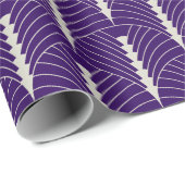 Papier Cadeau Art Déco Motif 03 - Off-White sur Prussian Blue (Coin rond)