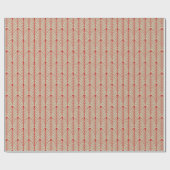 Papier Cadeau Art Déco Motif 04 - Perse rouge sur blanc cassé (Plat)