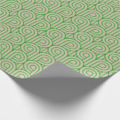 Papier Cadeau Art Déco Motif 07 - Vert forêt sur blanc cassé (Coin)