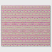 Papier Cadeau Art Déco Motif 08 - Bold Magenta sur Off-White (Plat)