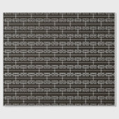 Papier Cadeau Art Déco Motif 09 - Espagnol gris sur noir (Plat)
