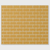 Papier Cadeau Art Déco Motif 09 - Off-White sur Deco Gold (Plat)