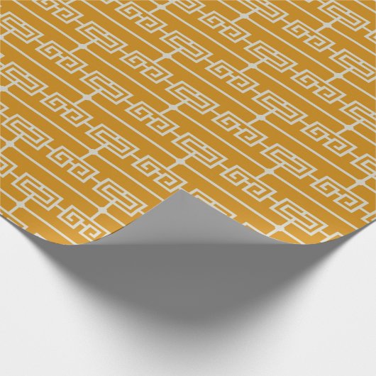 Papier Cadeau Art Déco Motif 09 - Off-White sur Deco Gold (Coin)