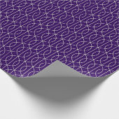 Papier Cadeau Art Déco Motif 10 - Off-White sur Cadbury Purple (Coin)