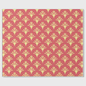 Papier Cadeau Art Déco Motif 2002 - Carmine rose pâle sur blond (Plat)