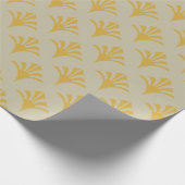 Papier Cadeau Art Déco Motif 2002 - Déco Gold sur Off-White (Coin)