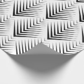 Papier Cadeau Art Déco Noir Blanc Élégant Minimal Botanique (Coin)