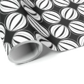 Papier Cadeau Art Déco Noir et Blanc (Coin rond)