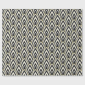 Papier cadeau Art Déco noir et blanc (Plat)