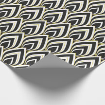Papier cadeau Art Déco noir et blanc
