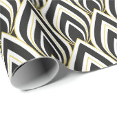 Papier cadeau Art Déco noir et blanc (Coin rond)