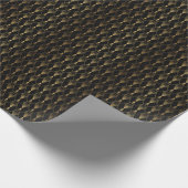 Papier Cadeau Art Déco : Noir Or sans couture luxe (Coin)
