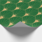 Papier Cadeau Art Déco Or Motif sans coutures et vert (Coin)
