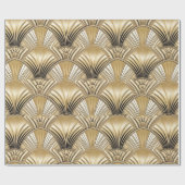 Papier Cadeau Art déco or noir (Plat)