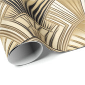 Papier Cadeau Art déco or noir (Coin rond)