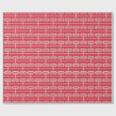 Papier Cadeau Art Deco Pattern 09 - Off-White on Paradise Pink (Plat)
