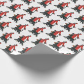 Papier Cadeau Art déco rétro dame de Noël (Coin)