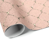 Papier Cadeau Art Déco Rose Gold Sepia Faux Gold Net (Coin rond)