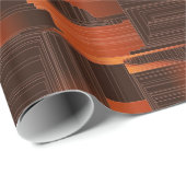 Papier Cadeau Art déco rouille (Coin rond)