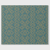 Papier Cadeau Art déco turquoise (Plat)