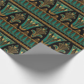 Papier Cadeau Art déco Turquoise et or (Coin)