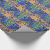 Papier Cadeau Art Décoratif Bleu d'Afrique Design Imprimer (Coin)