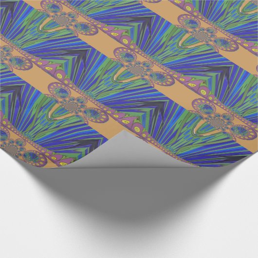 Papier Cadeau Art Décoratif Bleu d'Afrique Design Imprimer (Coin)