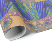 Papier Cadeau Art Décoratif Bleu d'Afrique Design Imprimer (Coin rond)