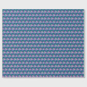 Papier Cadeau Art des fleurs bleues (Plat)