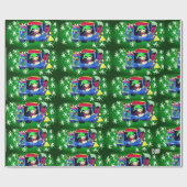 Papier Cadeau Art deux de train de Noël (Plat)