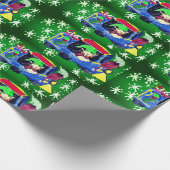 Papier Cadeau Art deux de train de Noël (Coin)
