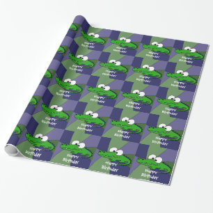 Papier Cadeau Art drôle d'alligator